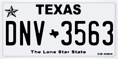 TX license plate DNV3563