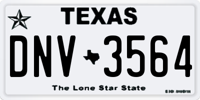 TX license plate DNV3564