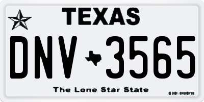 TX license plate DNV3565