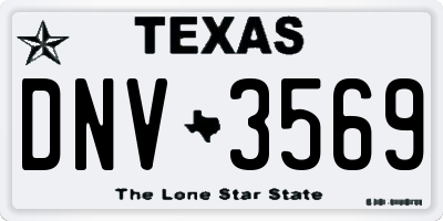 TX license plate DNV3569
