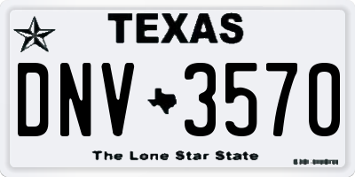 TX license plate DNV3570
