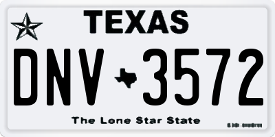 TX license plate DNV3572