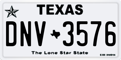 TX license plate DNV3576