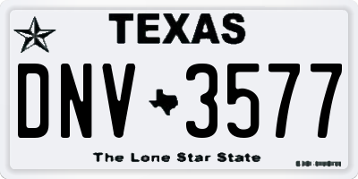 TX license plate DNV3577