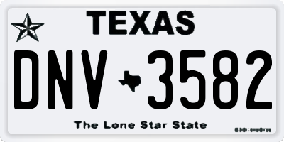 TX license plate DNV3582