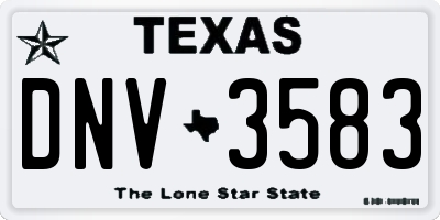 TX license plate DNV3583