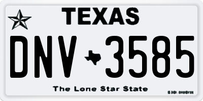 TX license plate DNV3585