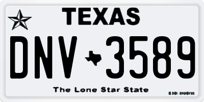 TX license plate DNV3589