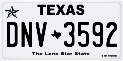 TX license plate DNV3592