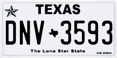 TX license plate DNV3593