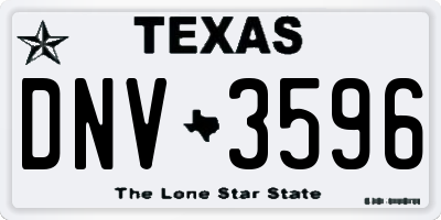 TX license plate DNV3596