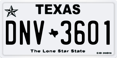 TX license plate DNV3601