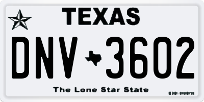TX license plate DNV3602