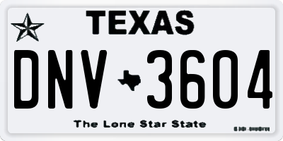 TX license plate DNV3604