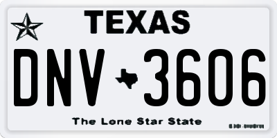 TX license plate DNV3606