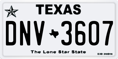 TX license plate DNV3607