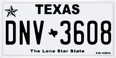 TX license plate DNV3608