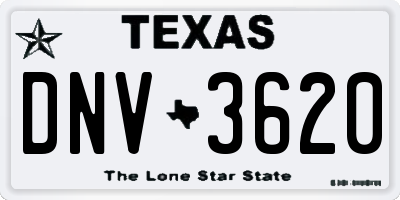 TX license plate DNV3620