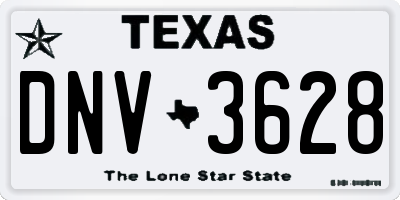 TX license plate DNV3628