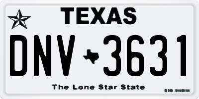 TX license plate DNV3631