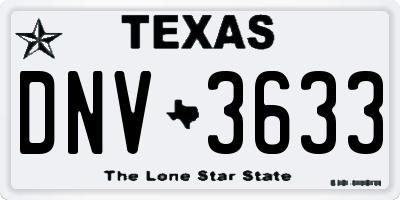 TX license plate DNV3633