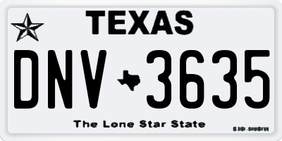 TX license plate DNV3635