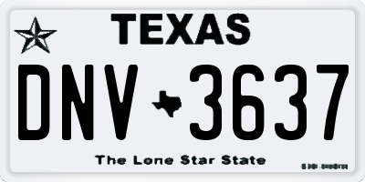TX license plate DNV3637