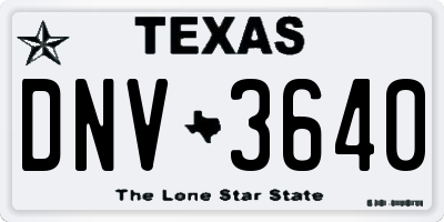 TX license plate DNV3640