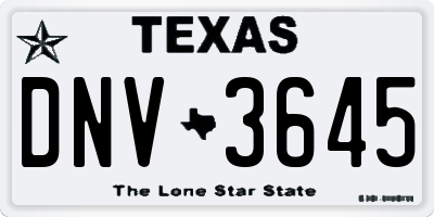 TX license plate DNV3645