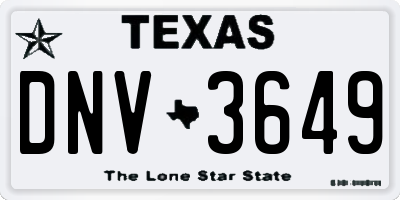 TX license plate DNV3649