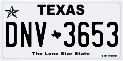 TX license plate DNV3653