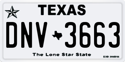 TX license plate DNV3663