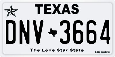 TX license plate DNV3664