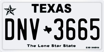 TX license plate DNV3665