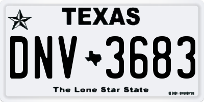TX license plate DNV3683