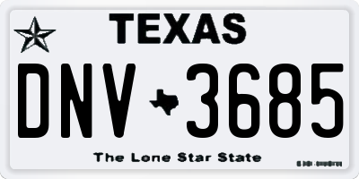 TX license plate DNV3685