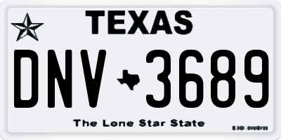 TX license plate DNV3689