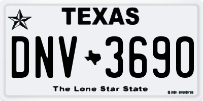 TX license plate DNV3690