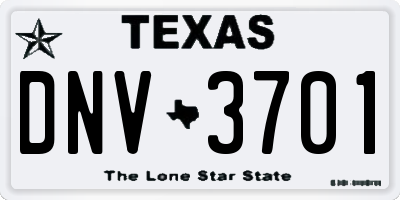 TX license plate DNV3701
