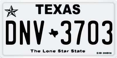 TX license plate DNV3703