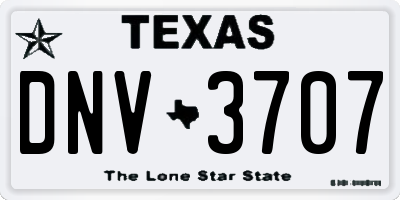 TX license plate DNV3707
