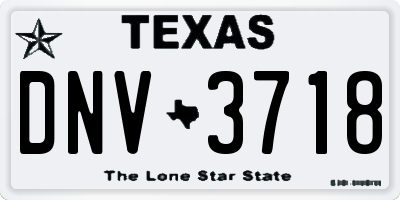 TX license plate DNV3718