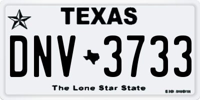 TX license plate DNV3733