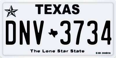 TX license plate DNV3734