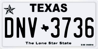 TX license plate DNV3736