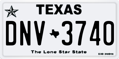 TX license plate DNV3740