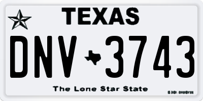 TX license plate DNV3743