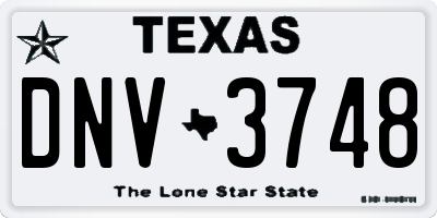TX license plate DNV3748