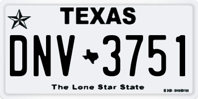 TX license plate DNV3751