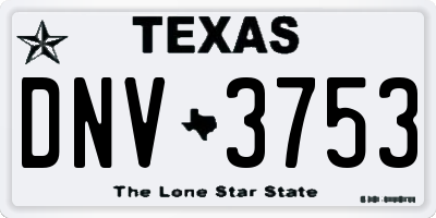TX license plate DNV3753